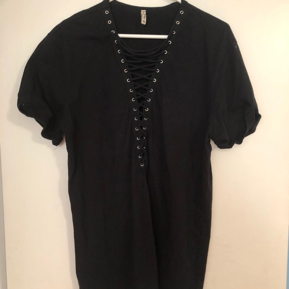 Oversized lace up LF shirt